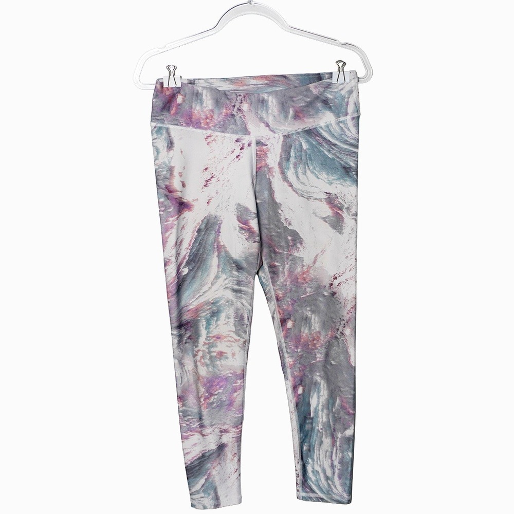 Fabletics Stratus Print Define PowerHold Leggings Capri 0X L Athleisure Gorpcore - Picture 2 of 6